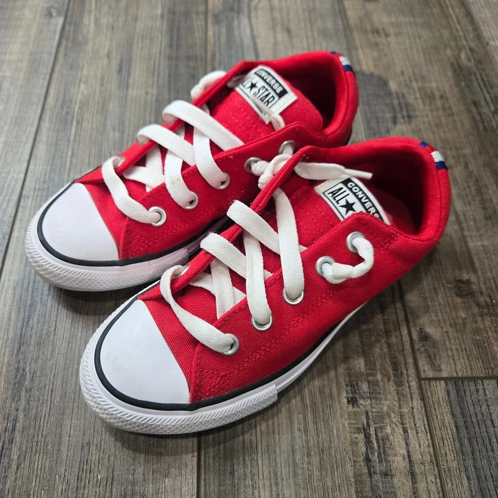 Converse Chuck Taylor All Star Madison Red Canvas Low Top Junior Sneaker Size 2